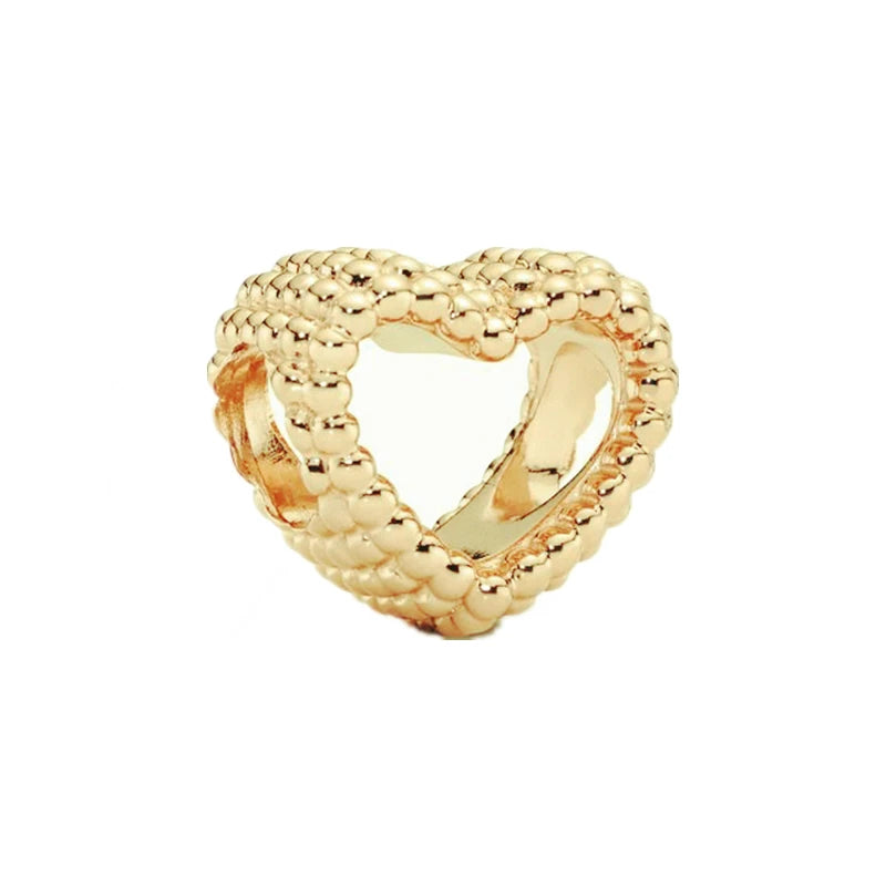 New Gold Plated Safety Chain、Hearts Clip、Family Tree、Snowflake Charm Bead Fit Original European 925 Silver Bracelet Jewelry Gift
