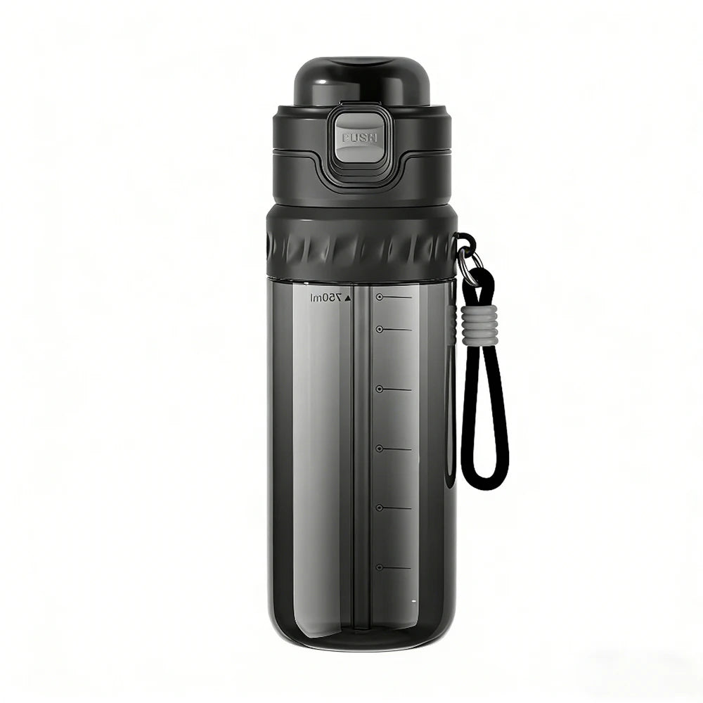 750ML Portable Mist Spray Water Bottle Double Drinking Sports Bottle Leakproof Gym Running Hiking Camping Outdoor Activity Gift