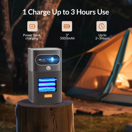 VEVSHAO V30 1080P Portable LED DLP Projector with Built-in Battery Smart Wifi Android System 3D Ready for Home and Outdoor Use
