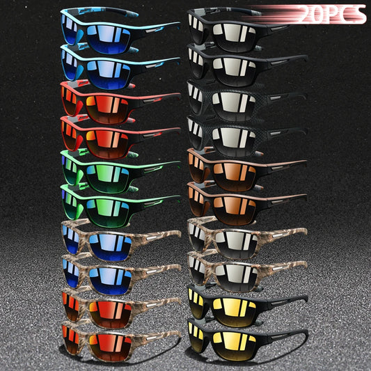 20 PCS Fashion Vintage Fishing Cycling Sports Sunglasses Men Women Running Mountaineering Sport Man Sun Glasses UV400 Eyewear