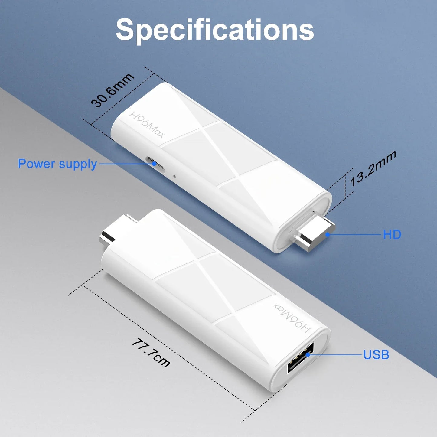 H96 MAX RK3518 Stick mini TV Box Android14.0 Wifi6 BT5.4 4KHD Dongle 100M Ethernet Google Voice Assistant Media Player TV Stick