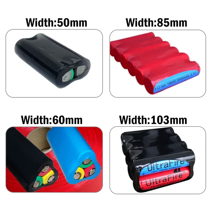 1/3/5/20M Blue PVC Heat Shrink Tube 7mm ~ 155mm 18650 Lipo Battery Pack Insulated Protection Film Wrap lithium Case Cable Sleeve
