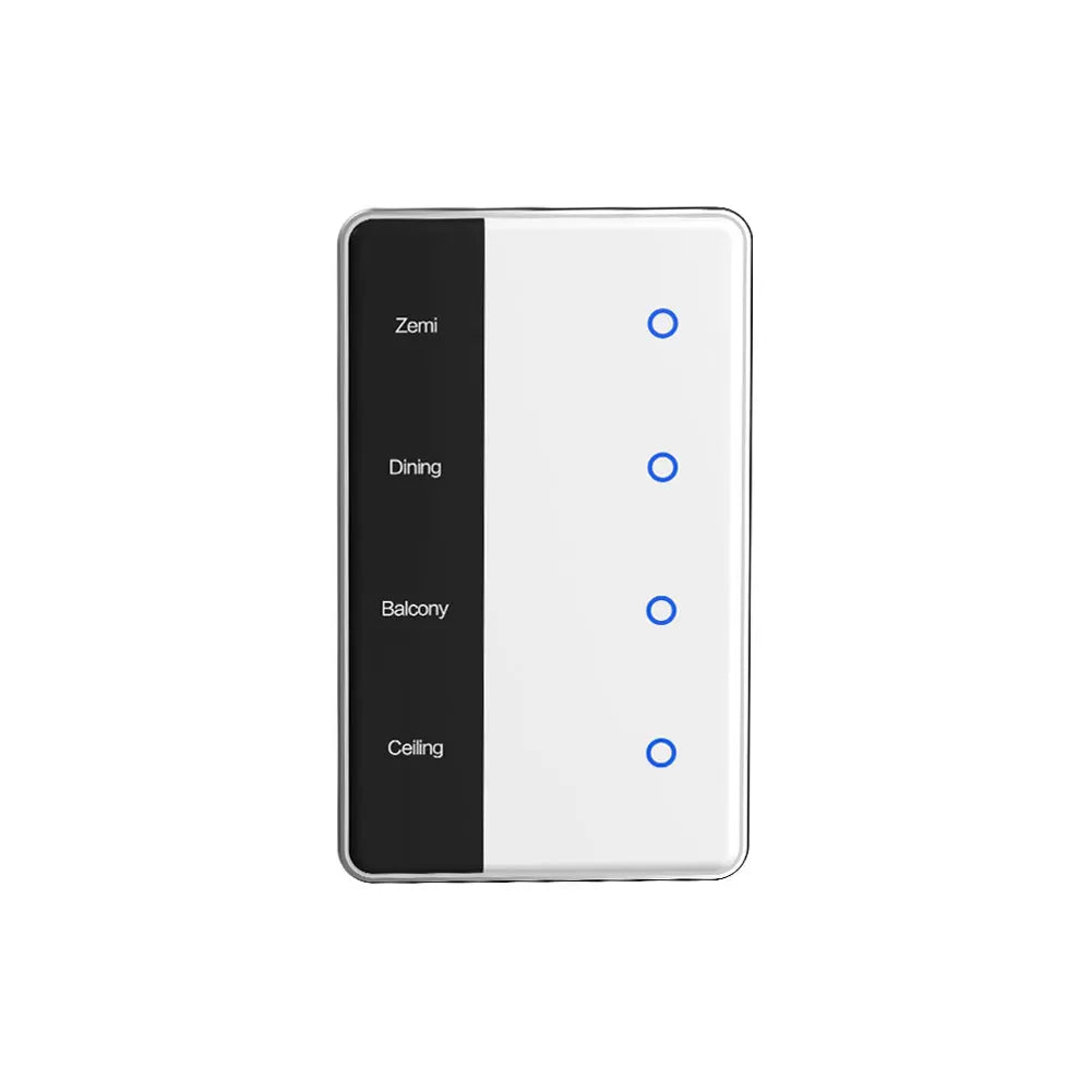 Zigbee Smart DIY Name Switch Work with Tuya App US Type Display Screen Touch Wall Light Switch Alexa Google Home Voice Control