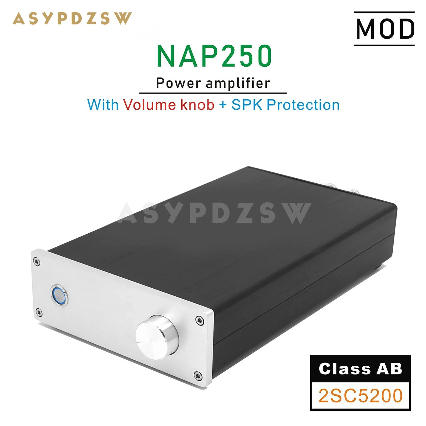 NAP250 MOD 2SC5200 MINI Stereo Power amplifier Base on UK NAIM circuit With SPK protection 80W+80W 8R