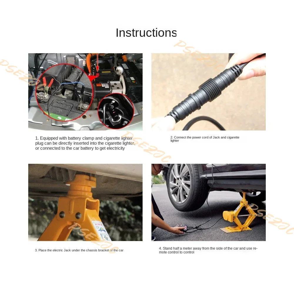 Car Jack 2T/3T12V DC Lifting Tire and Wheel Repair and Replacement Kit SUV Van and Emergency Equipment