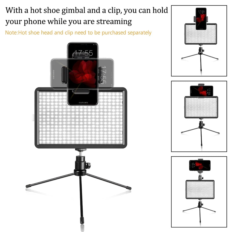 Professional Video Photography LED light for Selfie Dimmable Video Fill Light for Photo Studio Live Fill Lamp With Tripod Stand