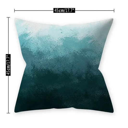Housse de coussin bleu turquoise, coussins décoratifs pour canapé, housses de coussin géométriques en polyester, 45 x 45 cm, coussins décoratifs, taies d'oreiller simples