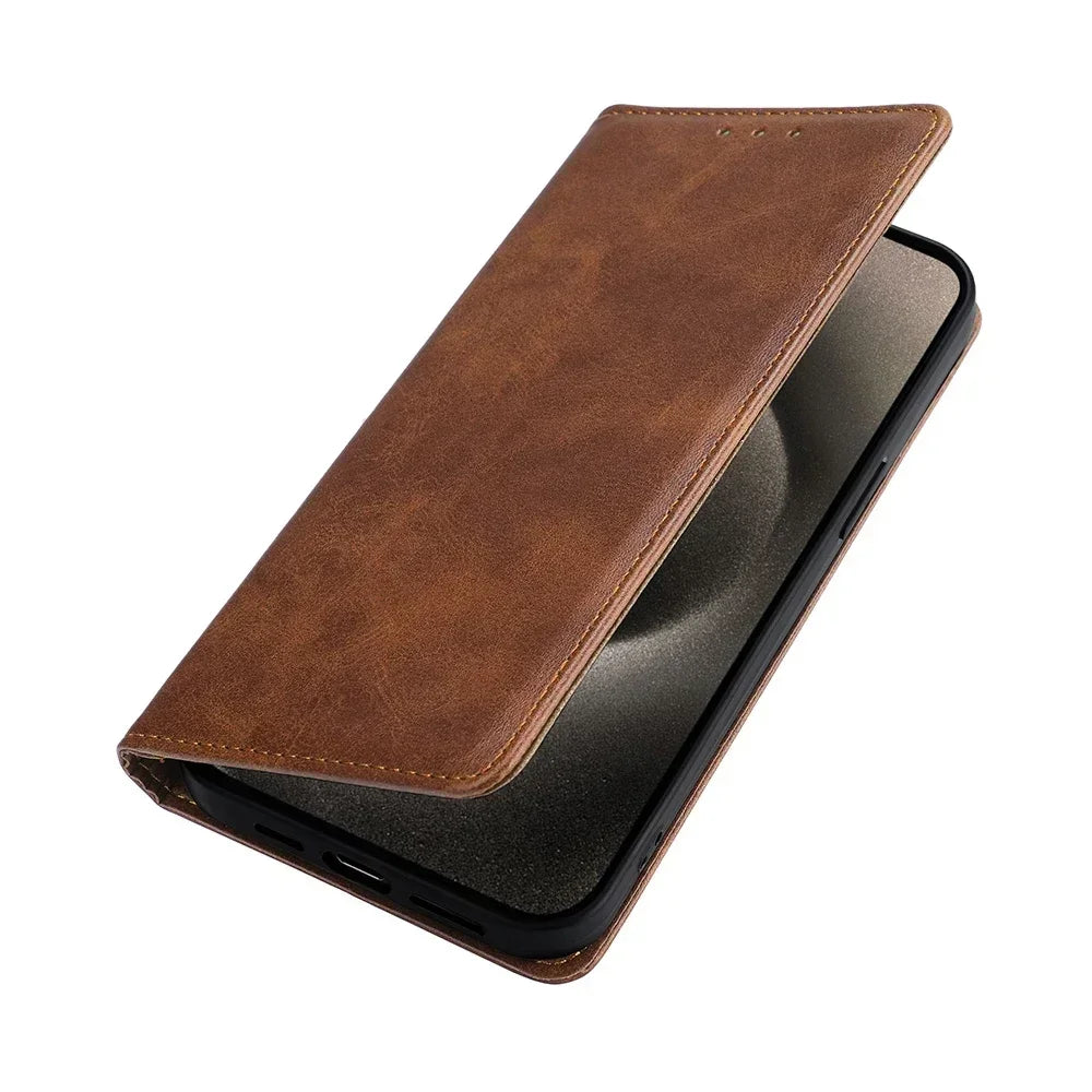 Business Magnetic Phone Case for Tecno Spark 20 10 Pro 20C 10C 8C Spark GO 2024 Pop 8 Pro Leather Wallet Case Flip Cover