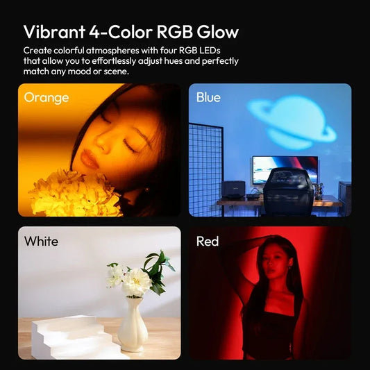 Ulanzi LM01 Photography Flashlight 4 Color RGB 7500mAh LED Ambient Light w 20 Gobos Filters Projection Light for Video Recording