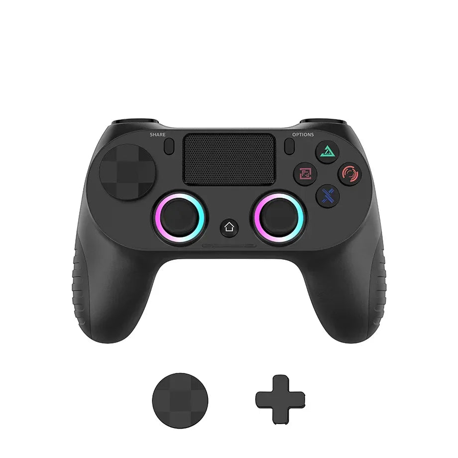 P4 Wireless Bluetooth Gaming Controller RGB Lights Vibration Six-Axis Motion Sensing for PC/360 - Hot-Selling Gaming Joystick