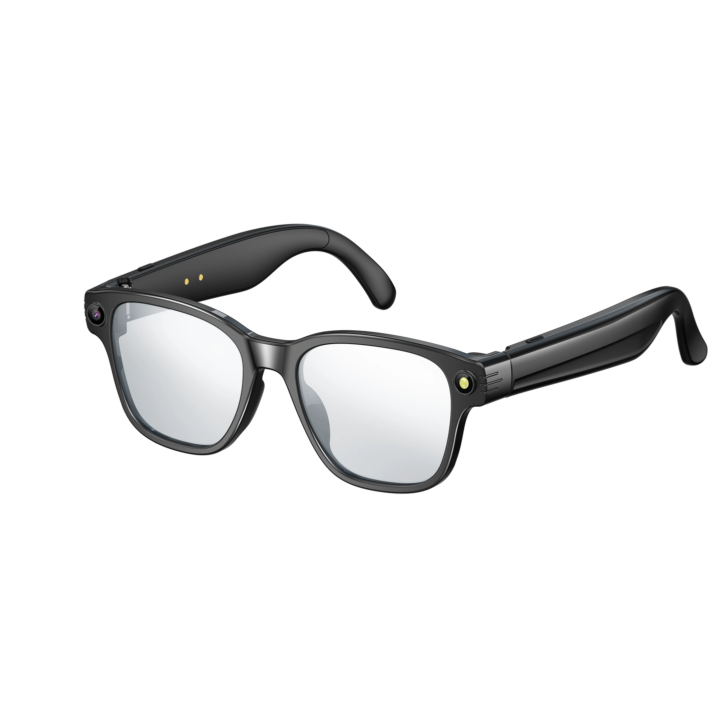 Lunettes intelligentes avec caméra HD 8Mpx, vidéo HD 1200p anti-tremblement, assistant vocal intelligent IA, traduction en temps réel et reconnaissance d'objets.