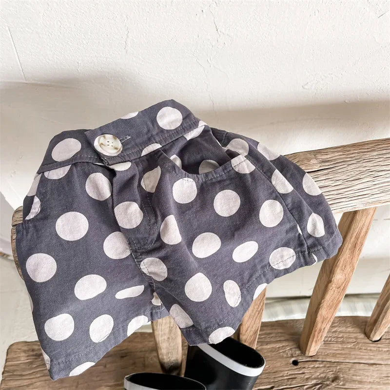 deer jonmi 2022 Summer Baby Girls Polka Dots Shorts Korean Style Children Cotton Trousers Toddlers Kids Casual Shorts