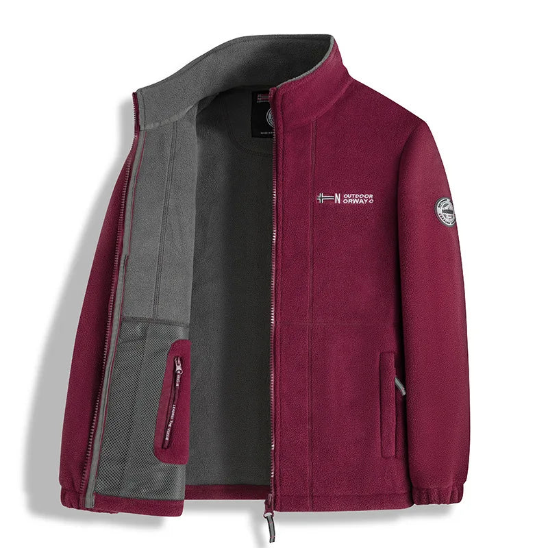 new men's fleece with fleece thickened warm windproof outdoor casual storm jacket fashion men's coat