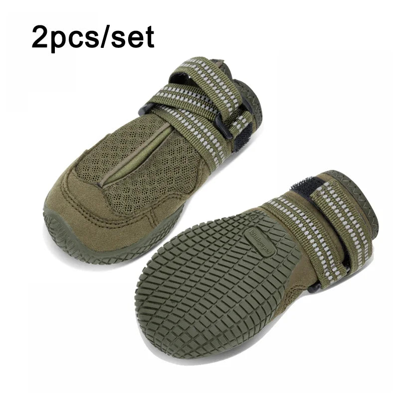 TRUELOVE Pet Shoes Waterproof Anti-slip for Puppy Medium and Large Dog Protect Pet Feet ArmyGreen Winter Snow 2/4pcs/set YS1891