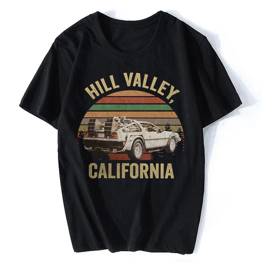 Hill Valley T-shirt, Back to The Future Shirt, Marty Mcfly, Hill valley, Classic Men Cotton Tees Tops Harajuku Streetwear
