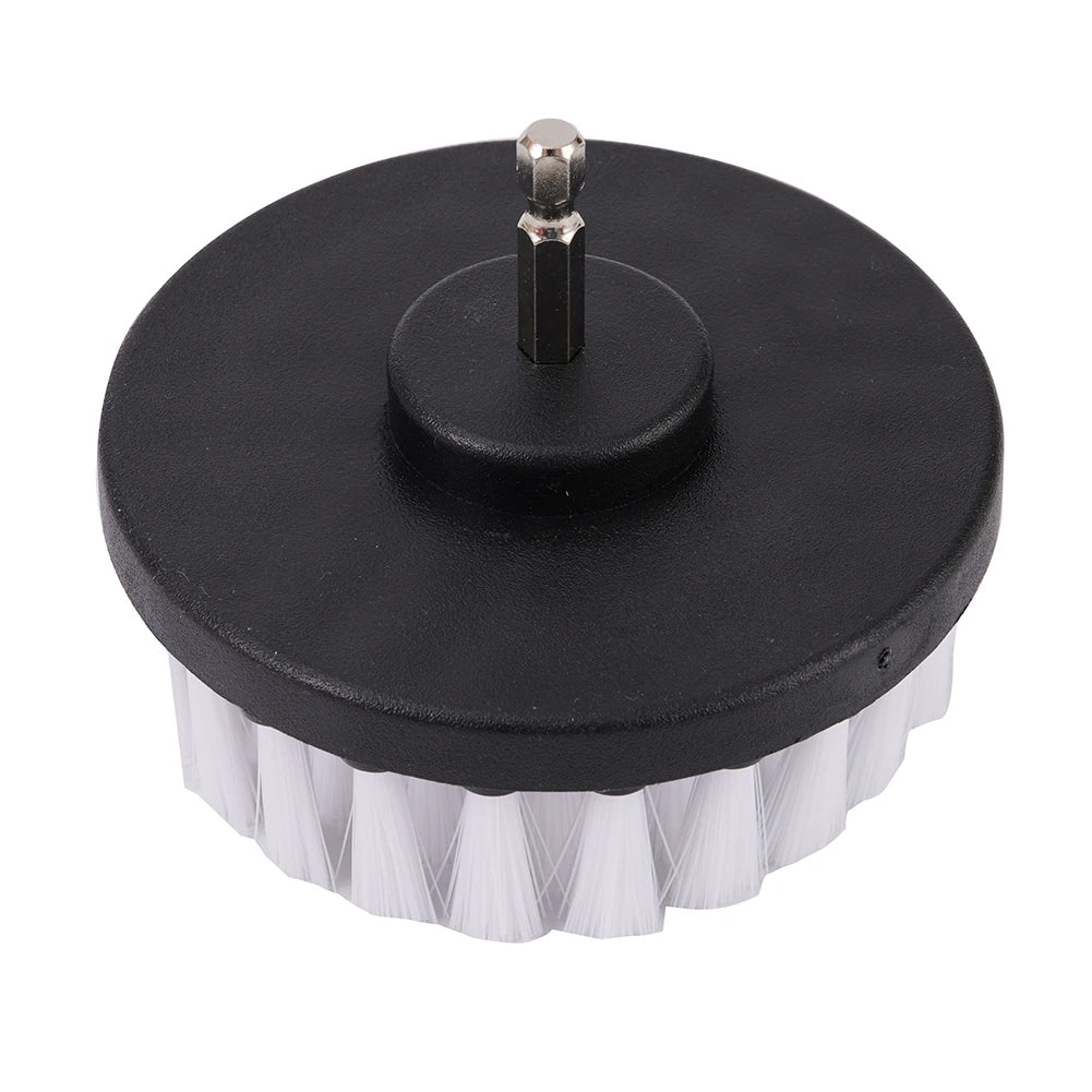 1PC 4-Inch Soft Drill Brush Attachment for Electric Scrubber - Carpet Leather Upholstery Car Tire Cleaner Accessory