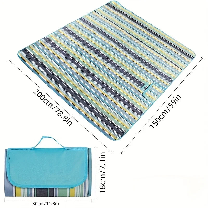 An Extra-Large Outdoor Picnic Blanket Measuring 80 Inches by 60 Inches, Ideal for The Beach, Camping, Hiking, And Vacations