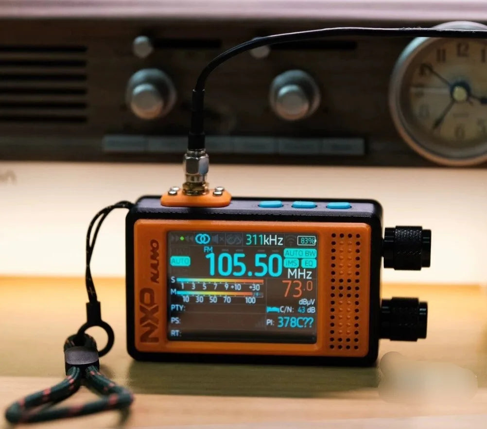 Mini Pocket TEF6686 ESP32 NXP-NANO Multiband Radio 2.4" IPS Touchscreen, 2000mAh EDC Portable FM/LW/MW/SW/AIR Receiver