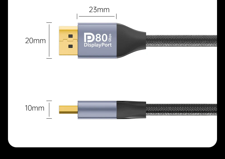 DP 2.1 Cable VESA Certified 16K DisplayPort Cable 3m 80Gbps 8K120Hz FreeSync G-Sync VRR Display Port Cord for AMD RX7000