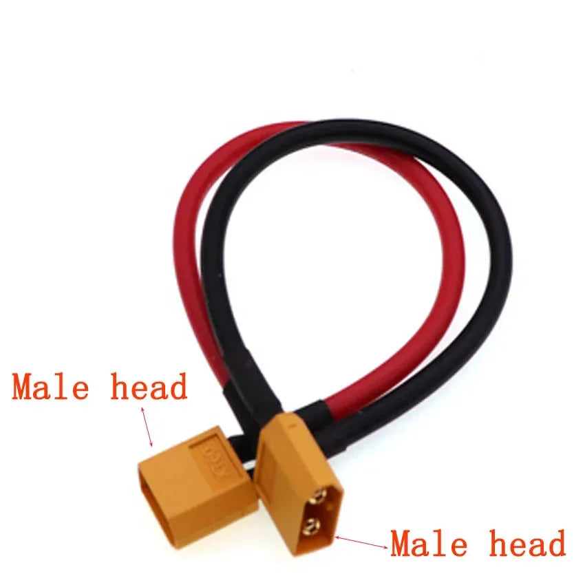 XT60 male female conversion plug connection cable 12AWG 30A, with silicone extension cable battery connector to 10/20/50/100CM