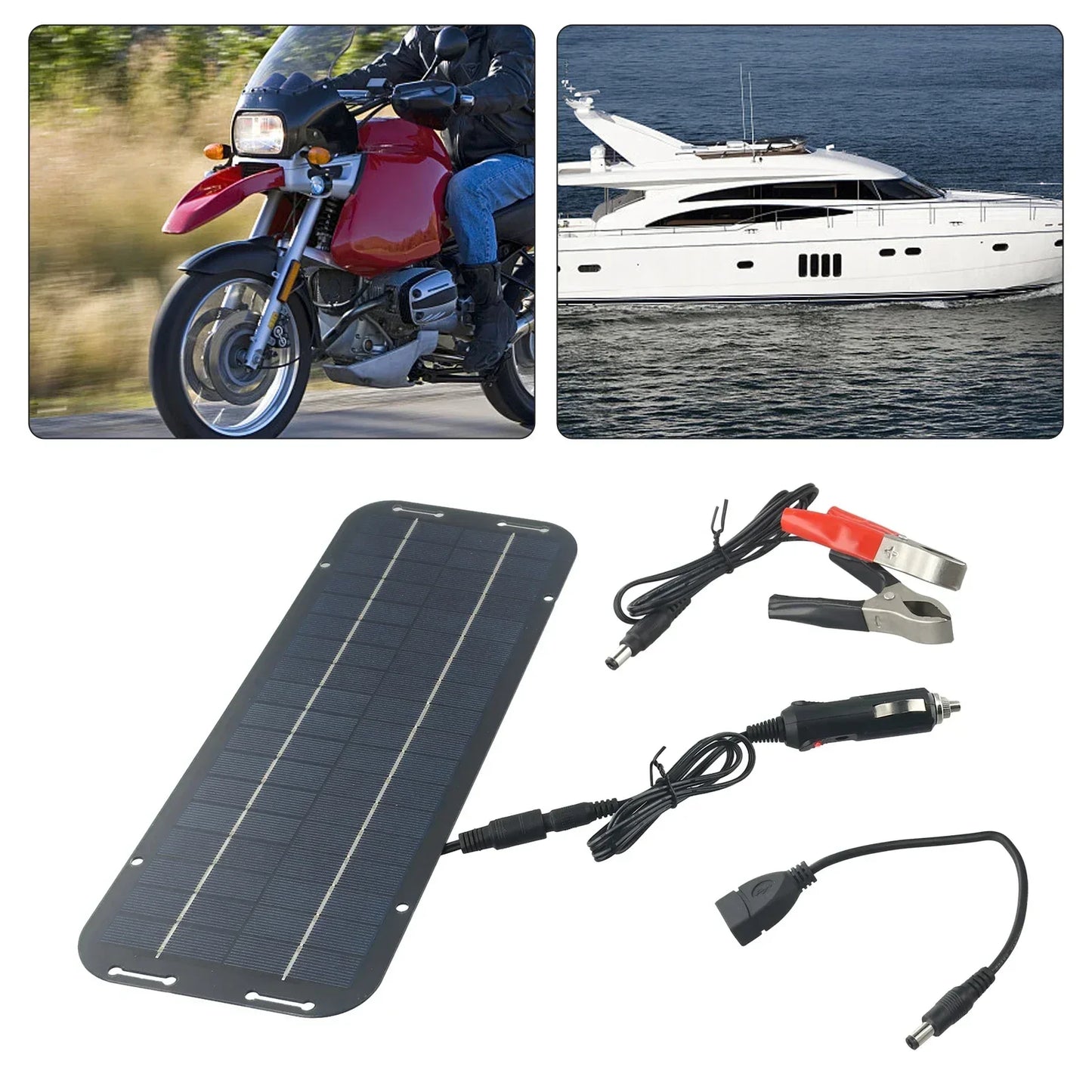 Monocrystalline Solar Cells Solar Battery Trickle Charger 12V Olt Power Solar Panel Solar Battery Charger Car Van Boat Kit