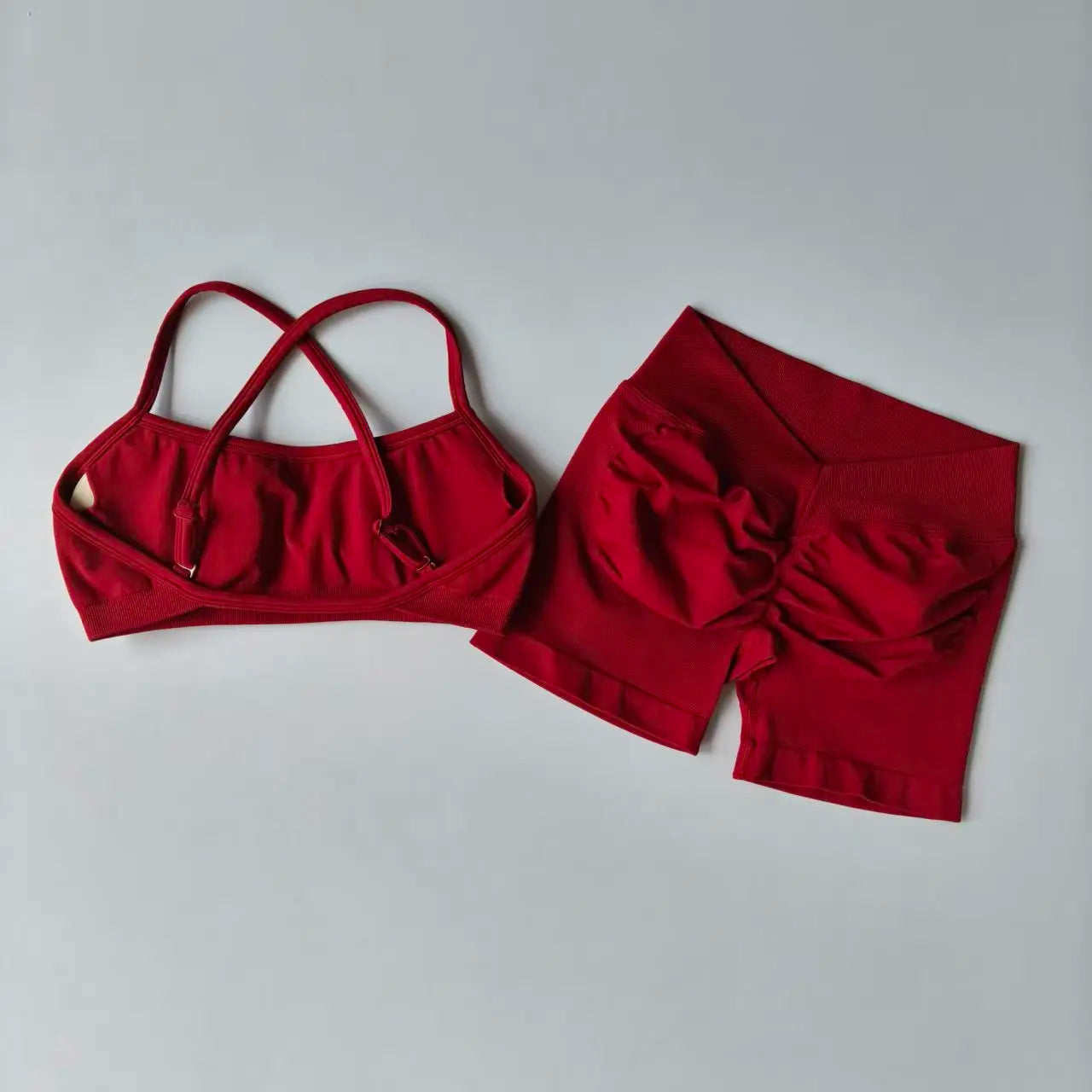 Seamless Yoga Shorts Set Yoga Women's Fitness Tight Bra Top Vest Gym Set Elastic Hip Lifting Gym Shorts Sports 2pcs Workout Suit