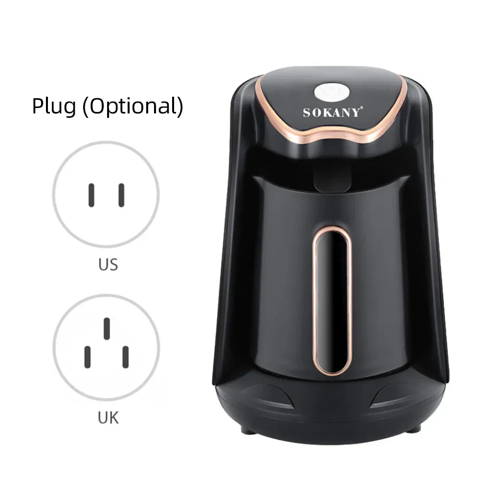 SOKANY Electric Turkish Coffee Maker Machine with 250ml/1 Cup Coffee Pot Single Serve Espresso Maker 600W Heating Coffee