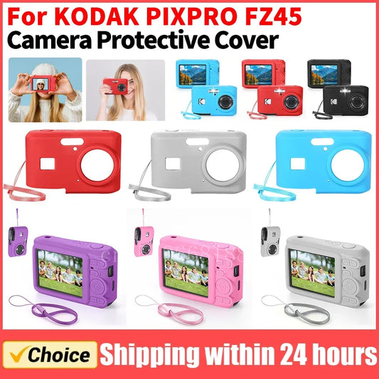 For KODAK PIXPRO FZ45 Soft Silicone Protective Case with Lanyard Slim Fit Camera Bag Camera Sleeve Camera Accessories