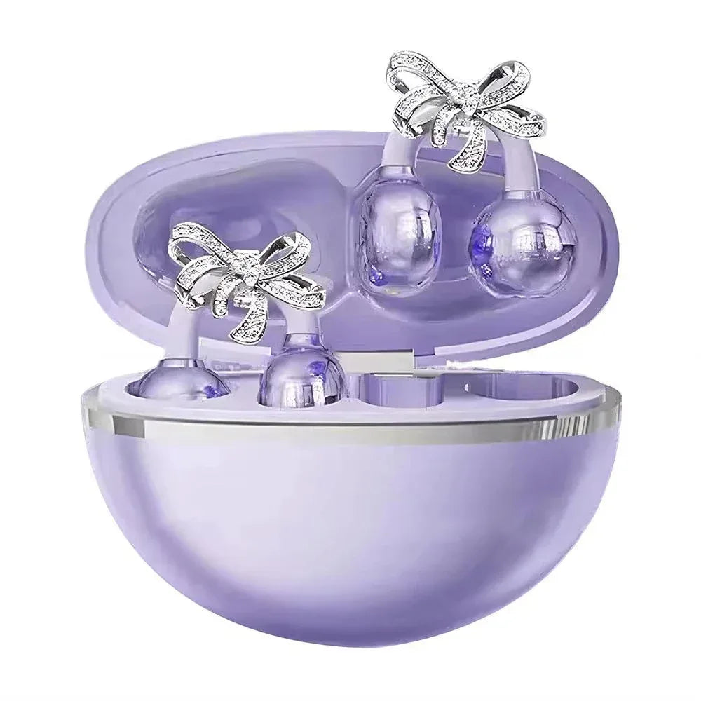 Vivo Clip-on Earbuds Wireless Bluetooth Open Ear Headphones with Detachable Crystal Bowknot Earrings For Sports Fitness Workouts