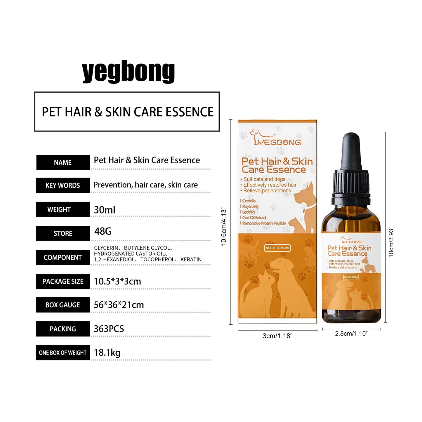 Pet Skin Care Essence Relieve Itching Repair Skin Wound Clean Moisturizing Anti Parasite Deodorant Dogs Cats Hair Nourish Liquid