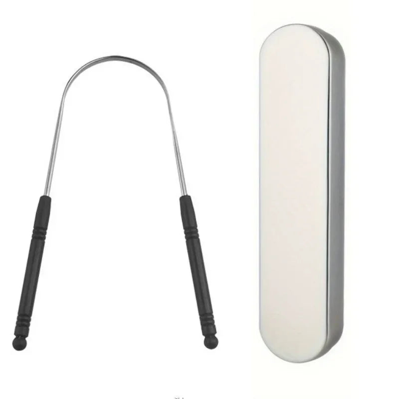 1PCS Stainless Steel Tongue Scraper Oral Tongue Cleaner Brush Tongue Toothbrush Oral Hygiene High Quality Tounge Scraper