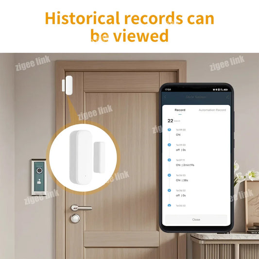 Tuya Zigbee 3.0 Smart Door Sensor Window Magnetic Sensor Wireless Door Alarm Detector Smart Home Security System