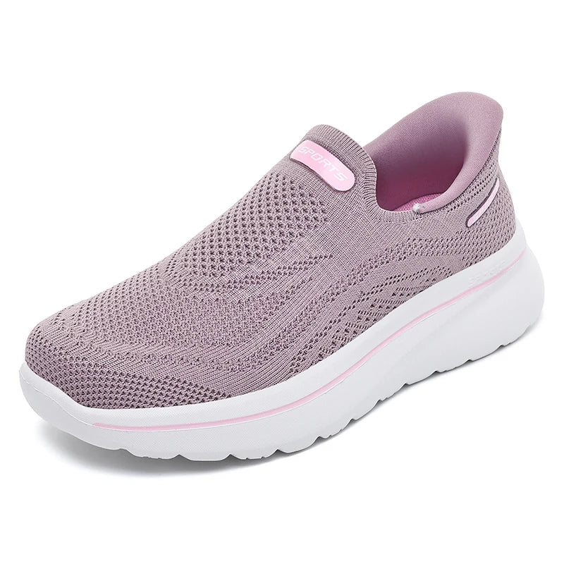 Men Women Slip on Walking Shoes Breathable Mesh Knit Loafers Lightweight Non Slip Comfort Casual Sports Sneakers Walking