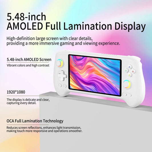 ANBERNIC RG557 Retro Handheld Game Video Player Console Android 14 12G+256G 5.48 inch AMOLED Screen 512G PS2 PSP Games RG 557