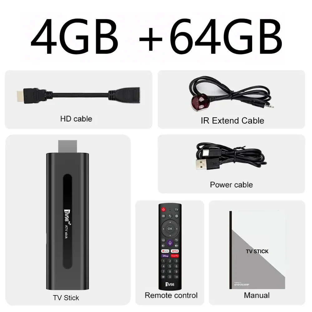 Android TV Stick Set Top Box 8K Dual WiFi 6 Quad Core BT5.0 HDR+10 Google Assistant for Netflix YouTube iptv H313 Media Player