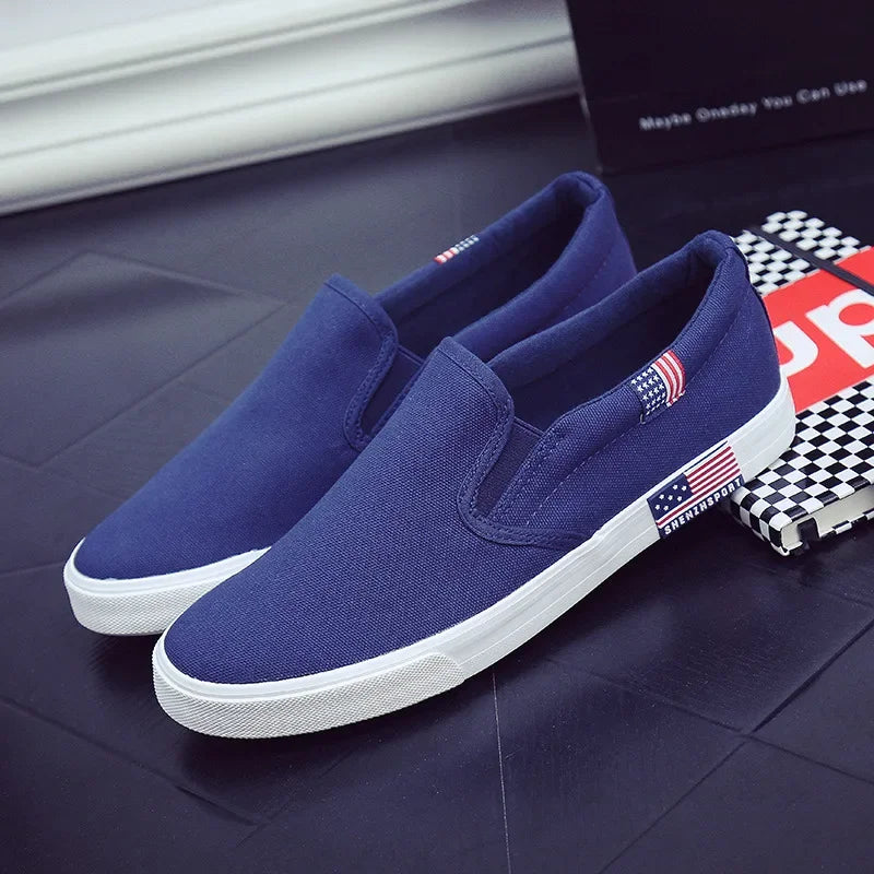 Men Casual Shoes Canvas Luxury 2025 Mens Loafers Breathable Slip on FlatsMale Vulcanized Shoes White Driving Shoes Plus Size 47