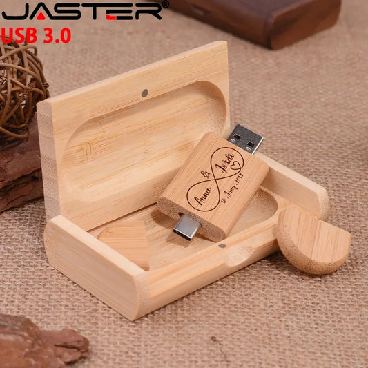 2 IN 1 TYPE-C USB 3.0 Flash Drive 128GB Free Custom Logo Pen Drive 64GB Wooden Pendant Memory Stick 32GB Creative Wedding Gift by PDG ibma