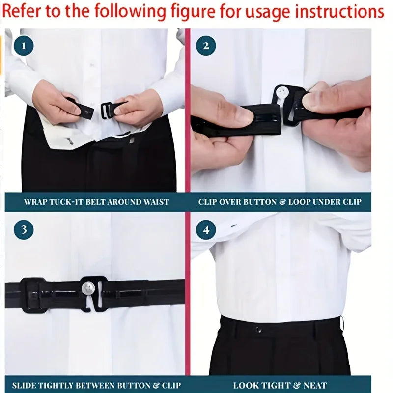 Men'S Knit Fabric Shirt Stays, Adjustable Elastic Non-Slip Polyester Belts for Formal Shirts, Ideal for Weddings,Groomsmen Gifts