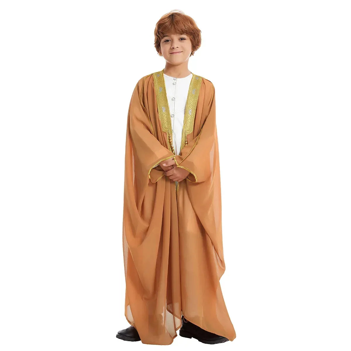 Muslim Saudi Arabian Boy Abaya Children Praying Islamic Clothing Kimono Middle Eastern Teen Dress Dubai New Fashion Classic
