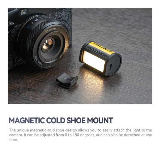 TTARTISAN Fill Light Video Light Magnetic Mount Reteo Film Style Mini LED Light 0.5W 3000/4500/6000K CRI 95+ 300mAh Cold Shoe