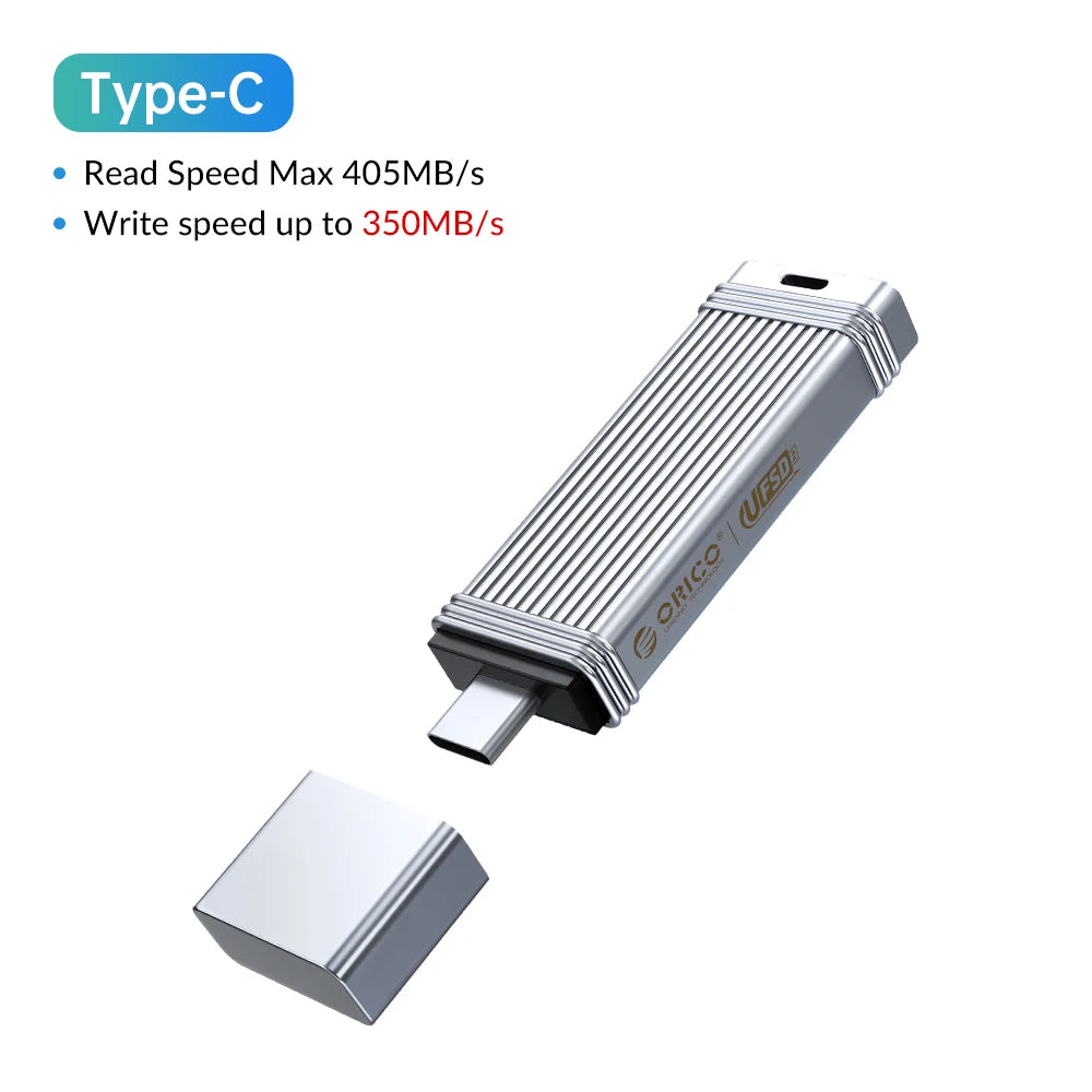 ORICO UFSD Metal Flash USB 3.0 Flash Drive 405MB/S 512GB 256GB 128GB 64GB USB Stick Type C Pendrives Memory Stick U Disk
