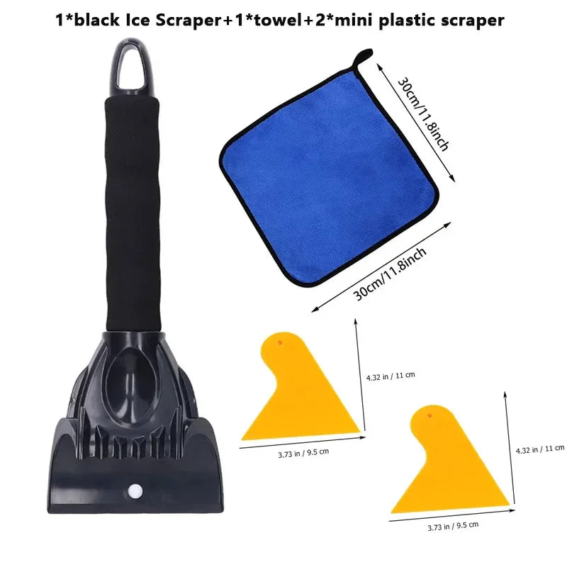 Ice Scrapers for Car Windshield Snow Scraper with Towel Vehicle Snow Frost Removal Tools Mini Snow Ice Brush Shovel Winter Use