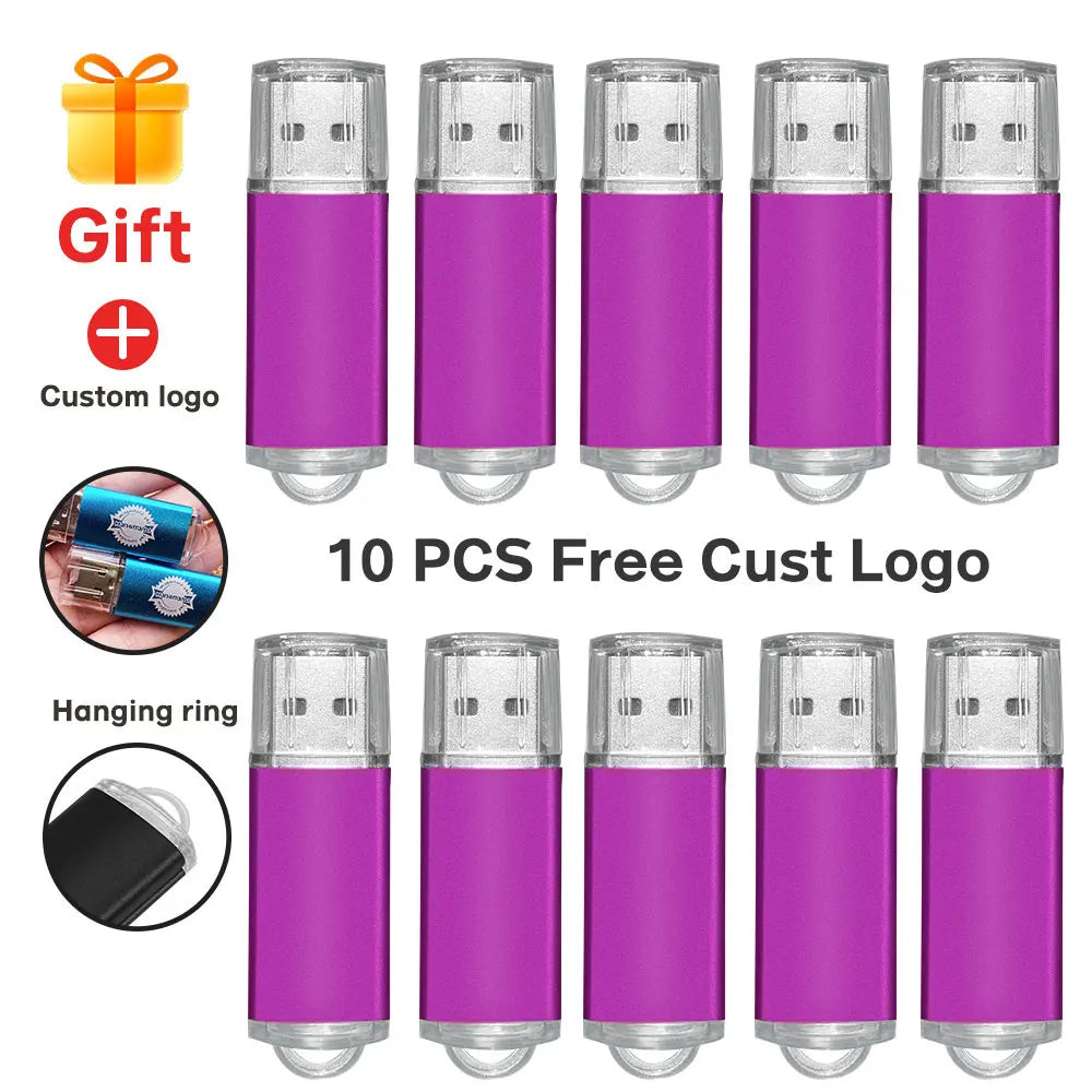 10PCS/lot Pen Drive 8GB 4GB 2GB 1GB USB Flash Drive 16GB Flash Disk 128MB 256MB 512MB Memory Flash Disk 2.0 Free Custom Logo