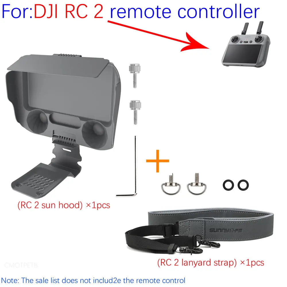 Controller Cover for DJI AIR 3 RC 2 Sun Hood for DJI RC Remote Controller Cover Lanyard Strap Tempered Glass Case Accessories