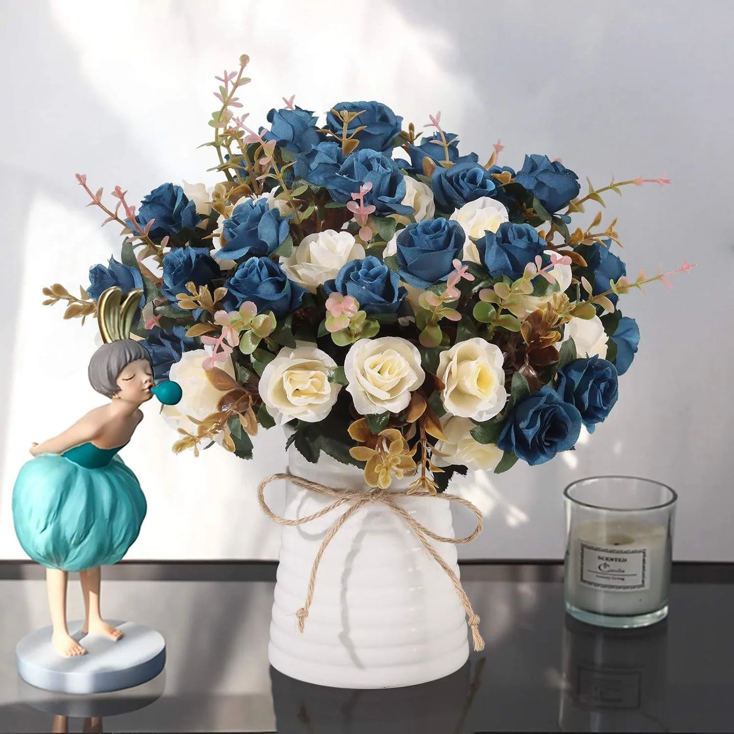 Silk rose Artificial Flowers Wedding Home Christmas Decoration bride Bouquet Diy gift Scrapbooking Wreaths wall Photography prop