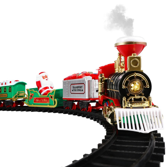 Christmas Train Set Electric Railway Tracks Train Toy With Sound Light For Kids Gift Under The Christmas Tree Decoration