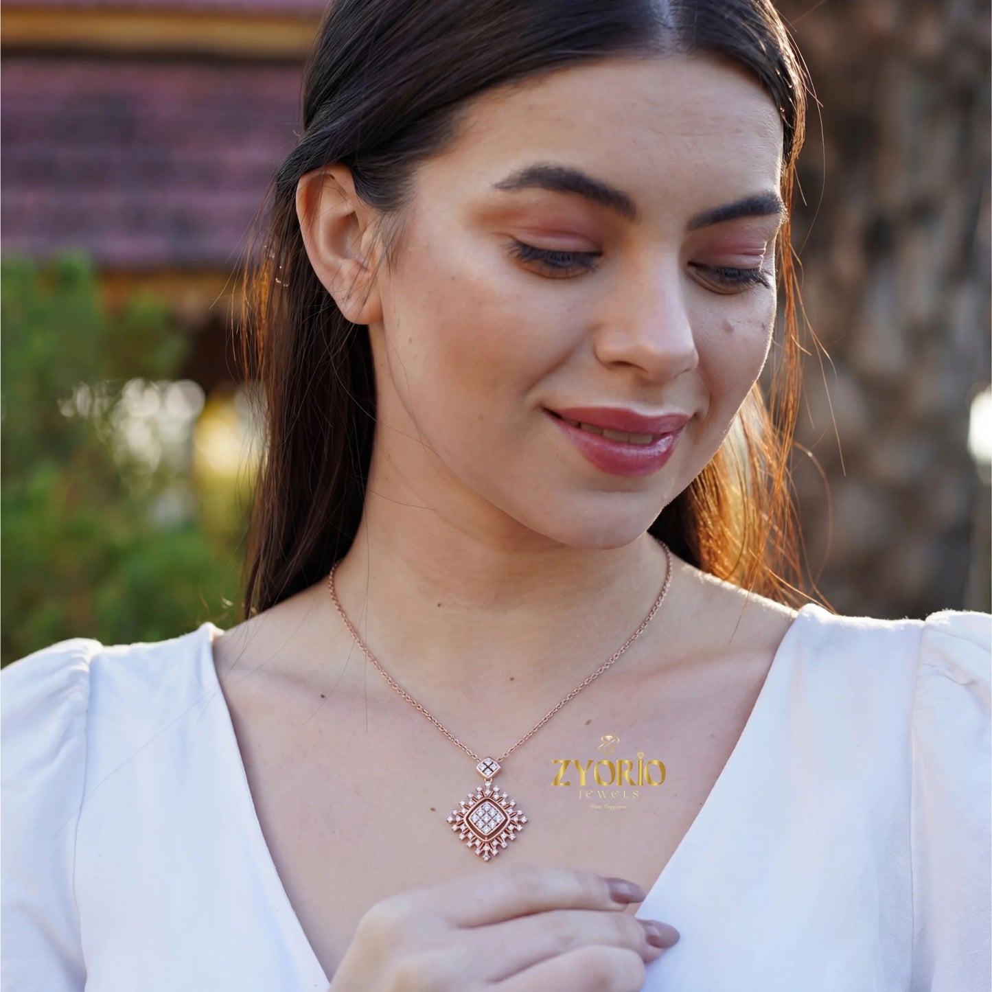 Lab Grown Diamond Engagement Wedding Pendant Necklace Women 925 Silver 14K 18K Gold Elegant Jewelry Custom OEM ODM