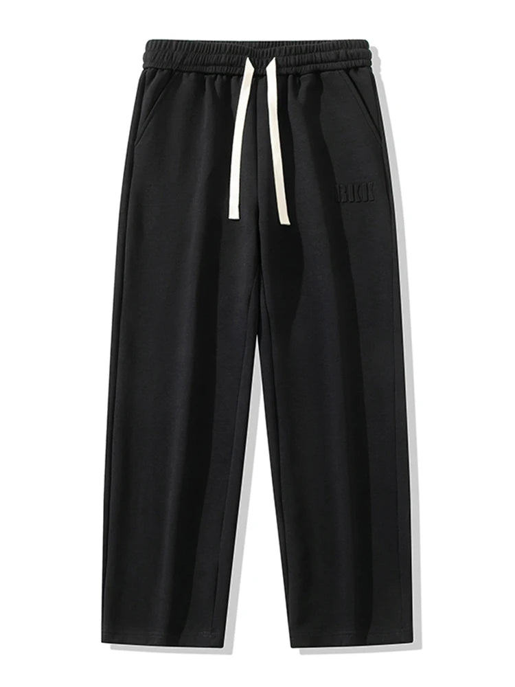Men's Straight Sweatpants Wide Leg Cotton Track Pants Drawstring Letter Sports Baggy Pants Casual Long Trousers Big Size 8XL