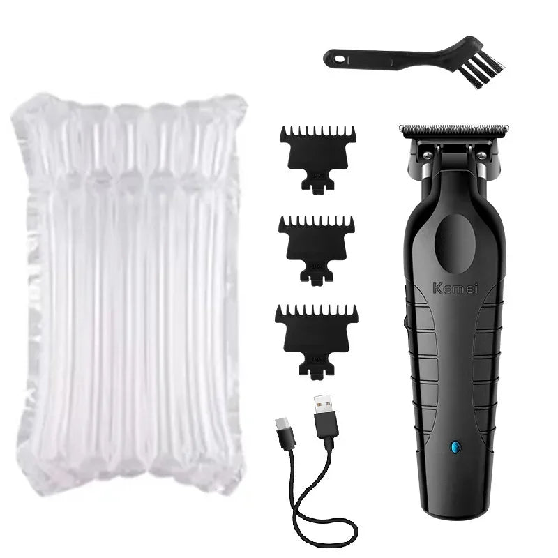 Kemei Men's Cordless Hair Clipper USB Rechargeable Zero Gap Trimmer Electric Hair Clipper Original Blade Accessories KM-2299