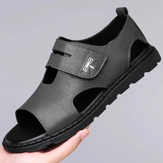 2025 New Fashion Brand Roman Sandals For Men Soft Sole Comfortable High-Quality Leather Beach Men's Casual Shoes by PDG ibma